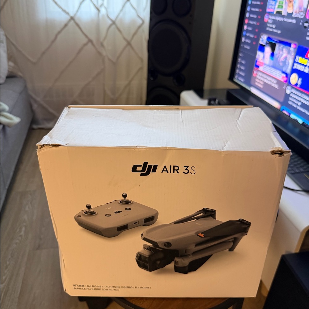 DJI Air 3S Drone with Controller - Black and Gray